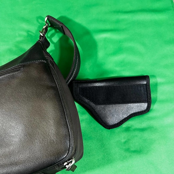 Gun Tote'n Mamas Brown Leather & Ballistic Nylon Concealed Carry Handbag CCW - Picture 8 of 12